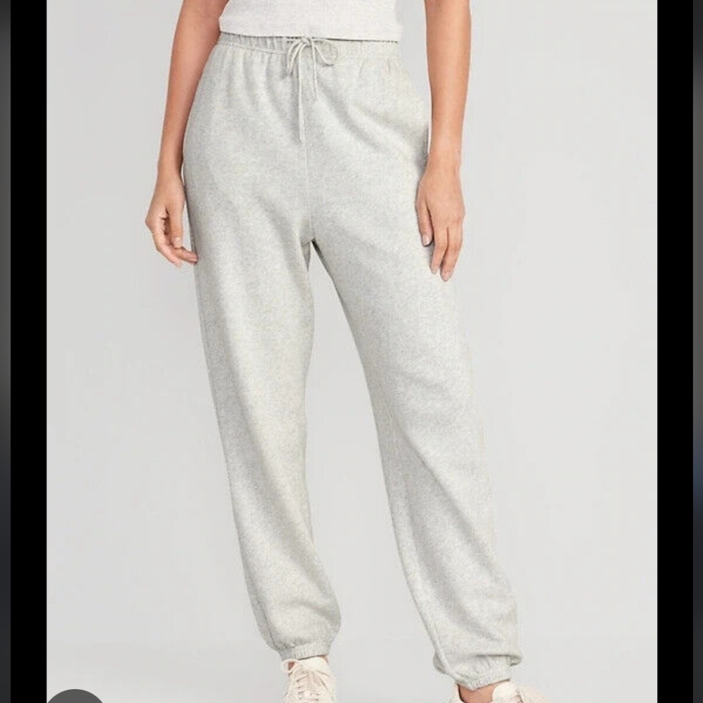 Women's Off-white/light Gray Old Navy High Waisted Sweatpants Medium